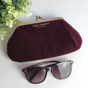 Dolce And Gabbana Kisslock Pouch Bag Coin Purse Satin Velvet